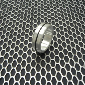 Single Accent Band Style Glans Ring in Aluminum