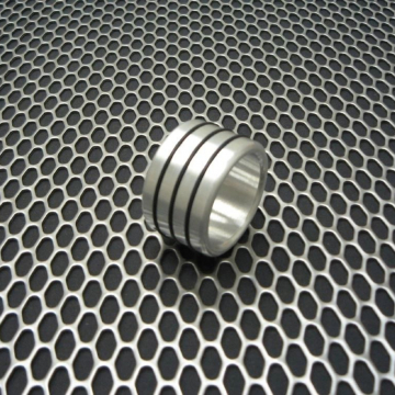 Triple Accent Band Style Glans Ring in Stainless Steel