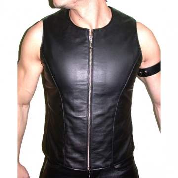 Leather Zip Front Vest