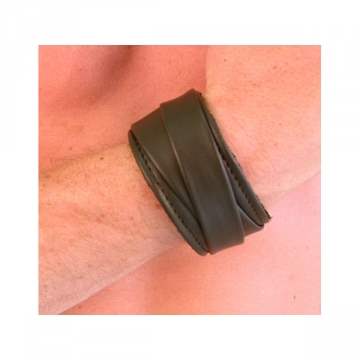 Strapped Leather Wristband 1.25 Inch Wide