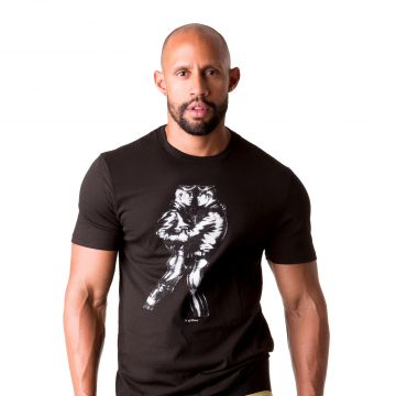 Tom of Finland Leather DUO Black T-Shirt