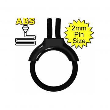 Estim Penis Play conductive 6mm Rubber Cock Loop with Insulator 2mm Plug Black