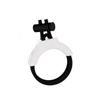 Estim Penis Play Double Conductive 4mm Rubber Cock Loop with Insulator White