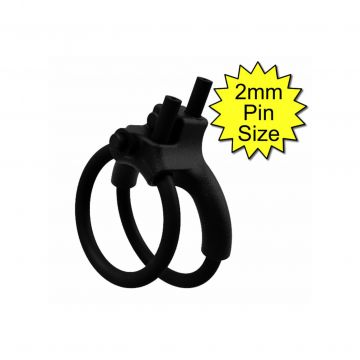 Double Penis Play 6mm Conductive Rubber Cock Loops 2mm Plug Black