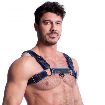 Vegan Bulldog Harness Black & Blue