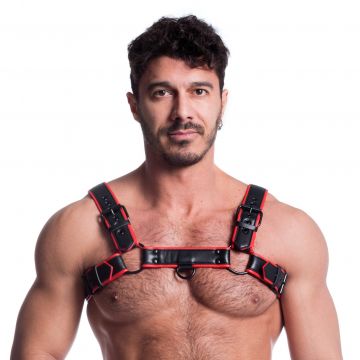 Vegan Bulldog Harness Black & Red