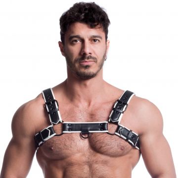 Vegan Bulldog Harness Black & White
