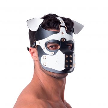 Bondage Pup Hood Black White