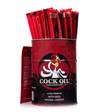 Cock Oil Water Based Lubricant Collector's Drum w/ 25 packets